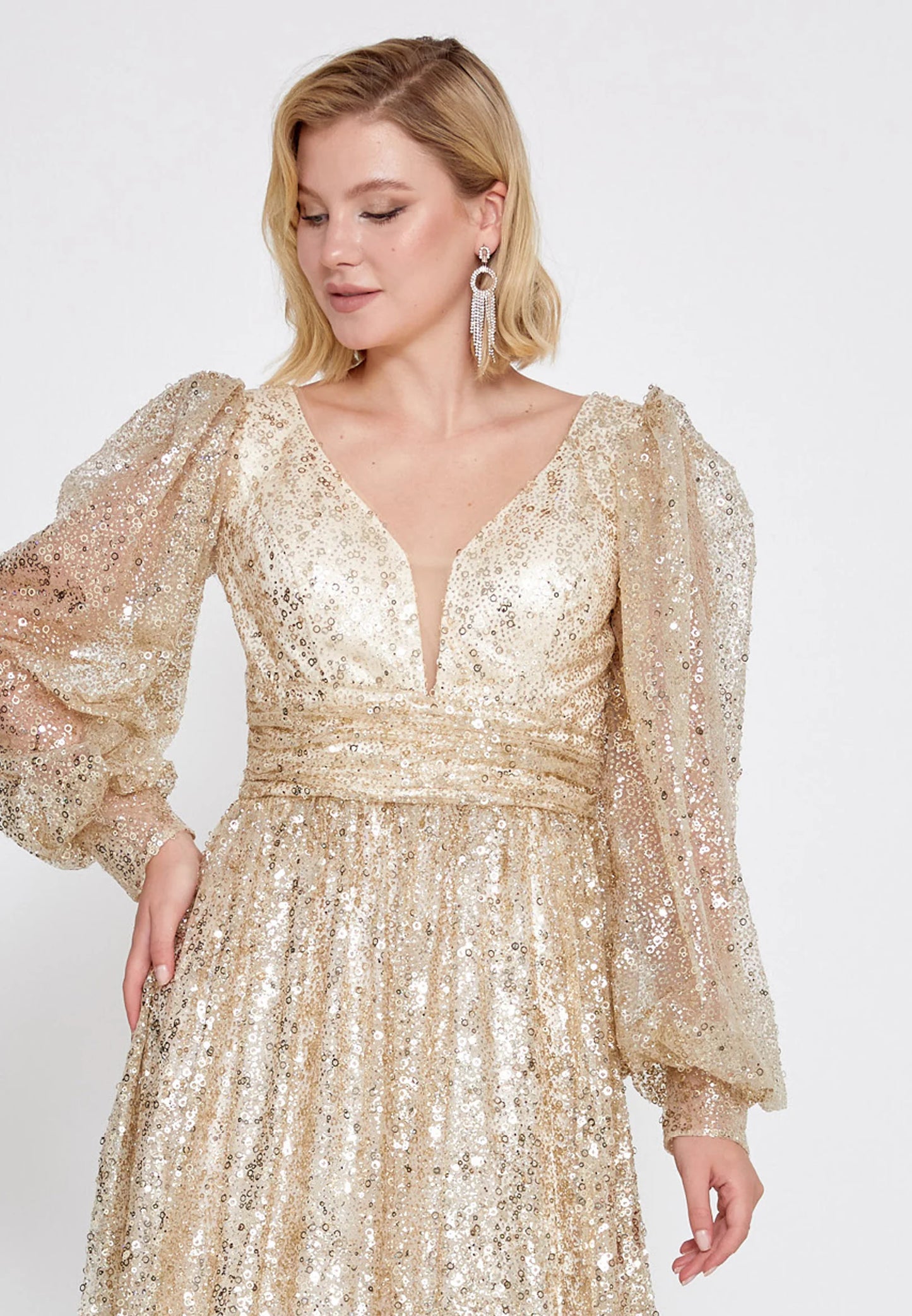 Long Sleeve Maxi Tulle A - Line Regular Prom Dress Unit Price: $74