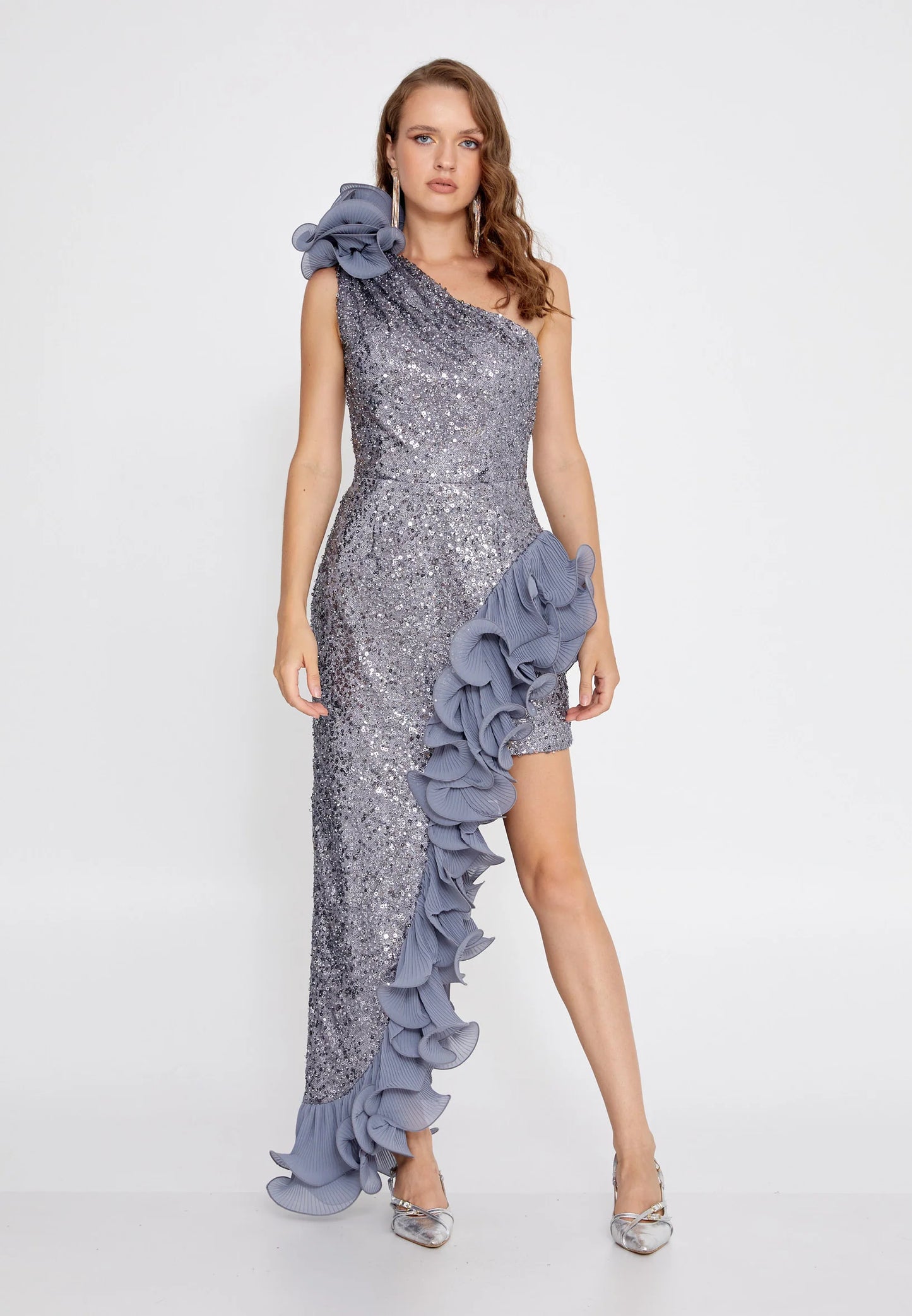 One Shoulder Maxi Sequin Column Regular Wedding Guest Dress Unit Price: $45