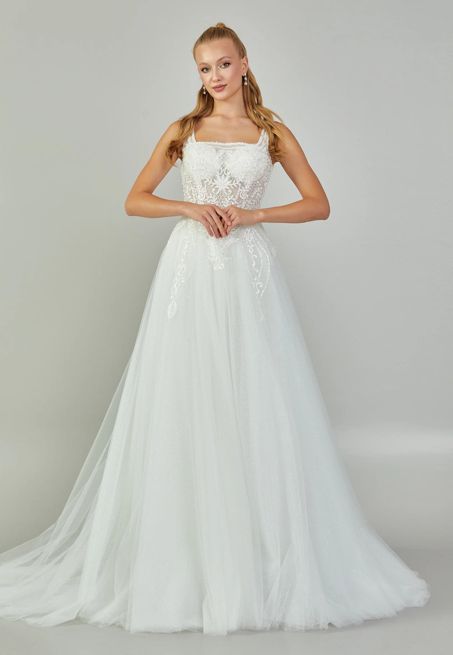 Sleeveless Maxi Tulle Regular Wedding Dress Unit Price: $240
