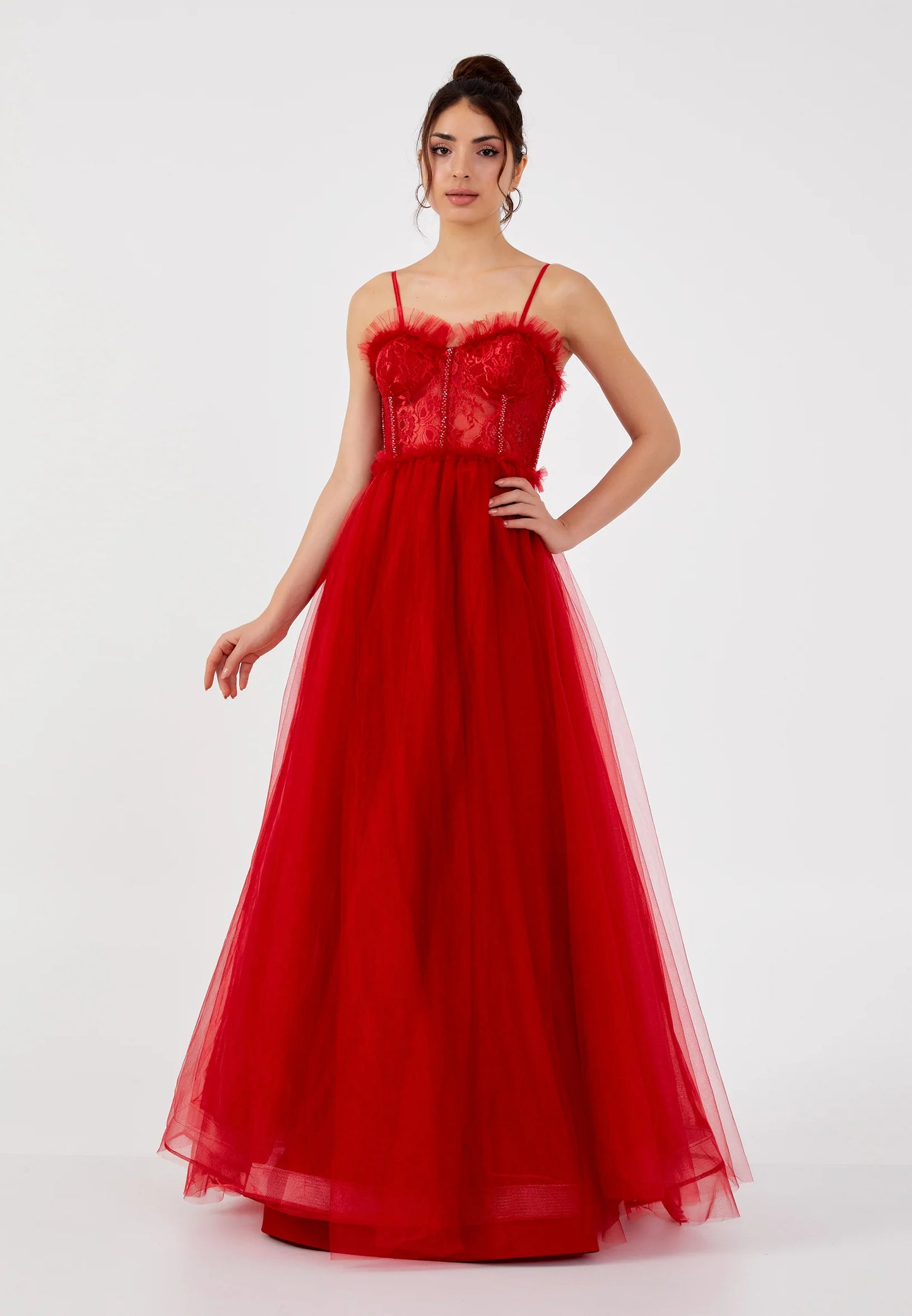 Sleeveless Maxi Tulle Column Regular Prom Dress Unit Price: $62