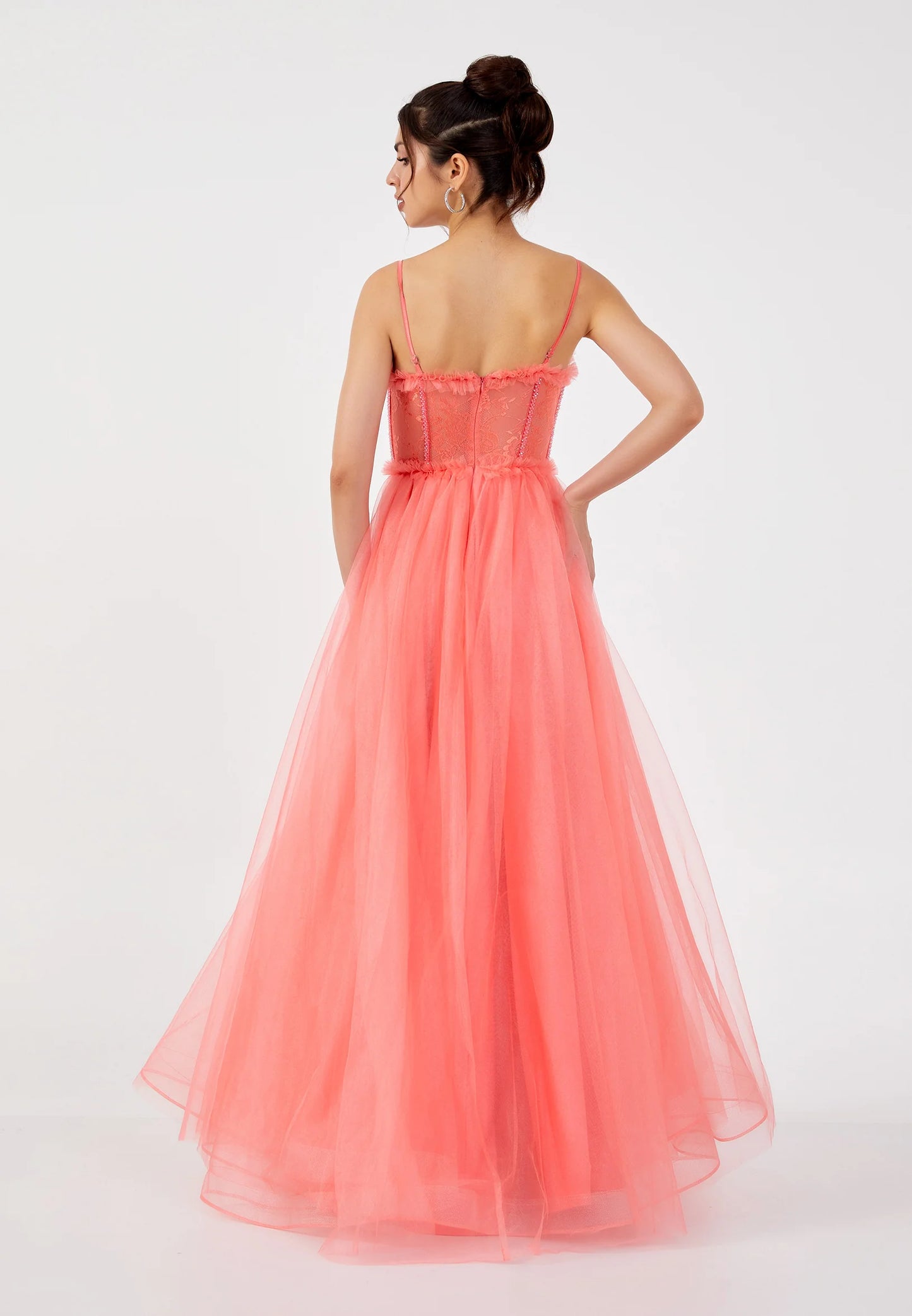 Sleeveless Maxi Tulle Column Regular Prom Dress Unit Price: $62