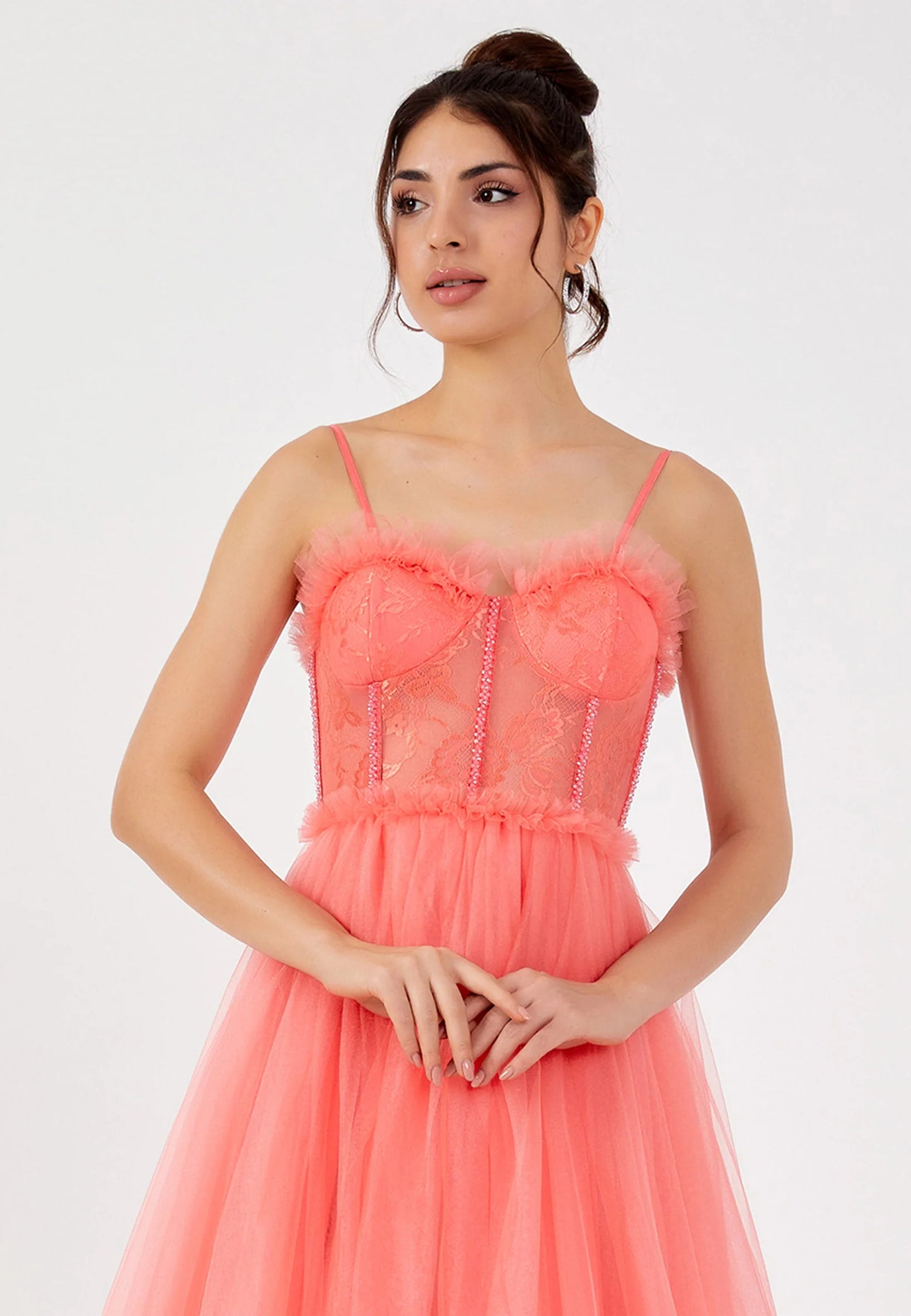 Sleeveless Maxi Tulle Column Regular Prom Dress Unit Price: $62