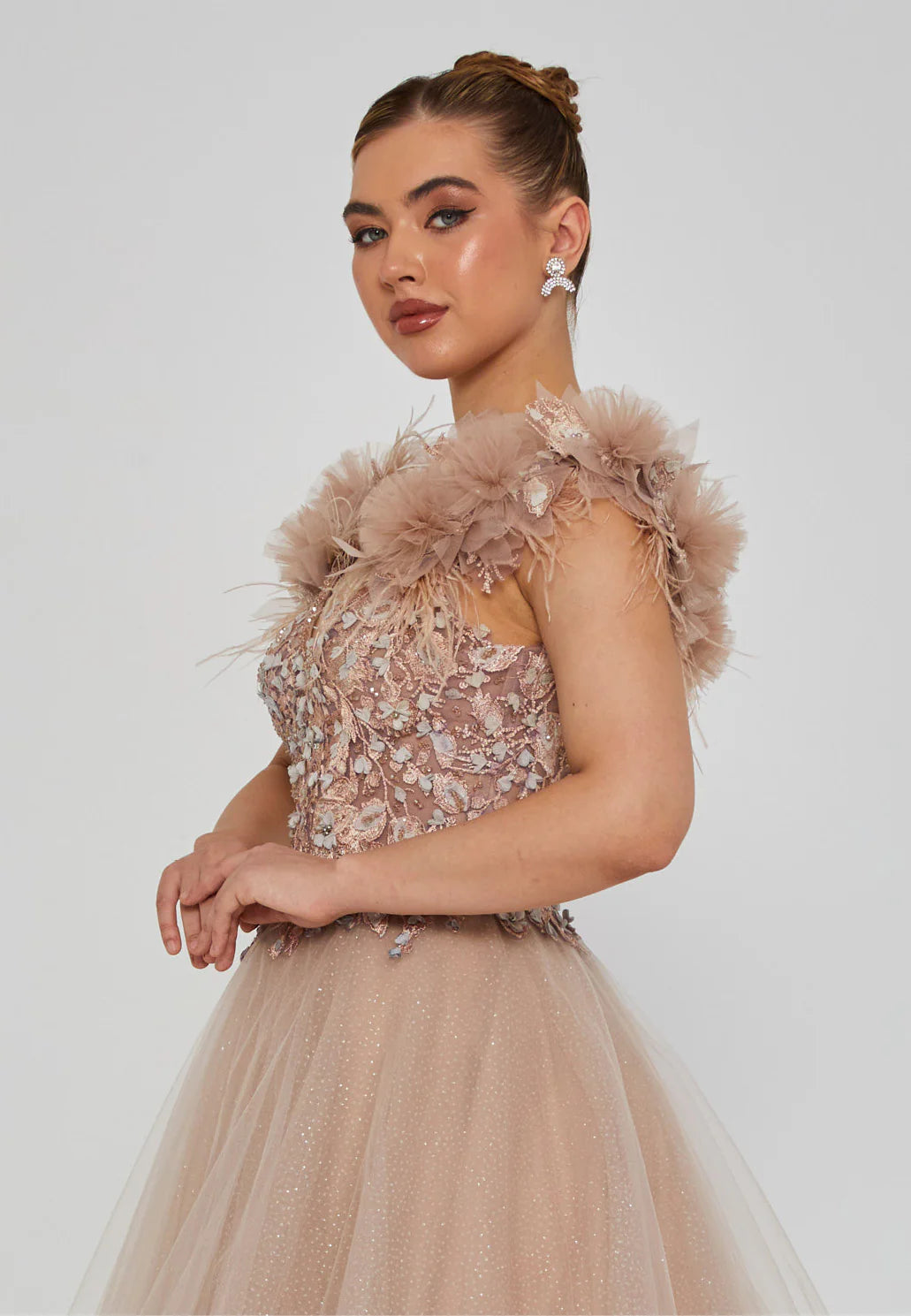 Sleeveless Maxi Tulle Regular Engagement Dress Unit Price: $340