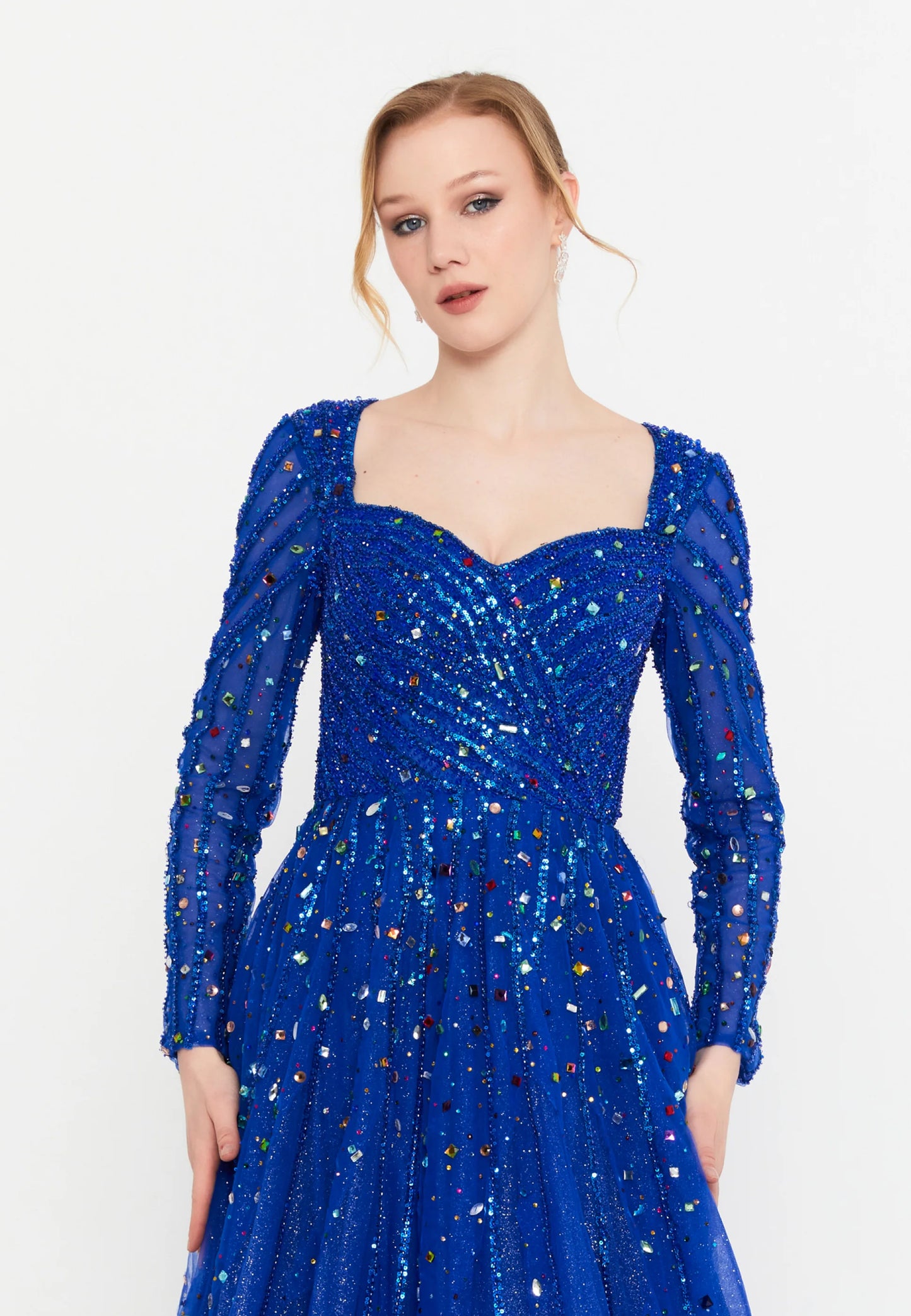 Long Sleeve Maxi Tulle A - Line Regular Prom Dress Unit Price: $255