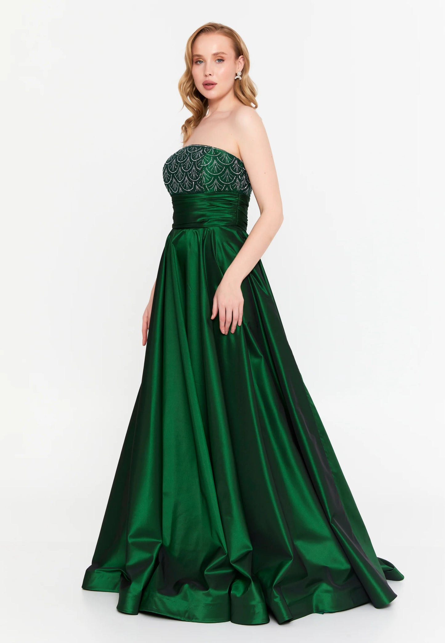Strapless Maxi Polyester A - Line Regular Prom Dress Unit Price: $156