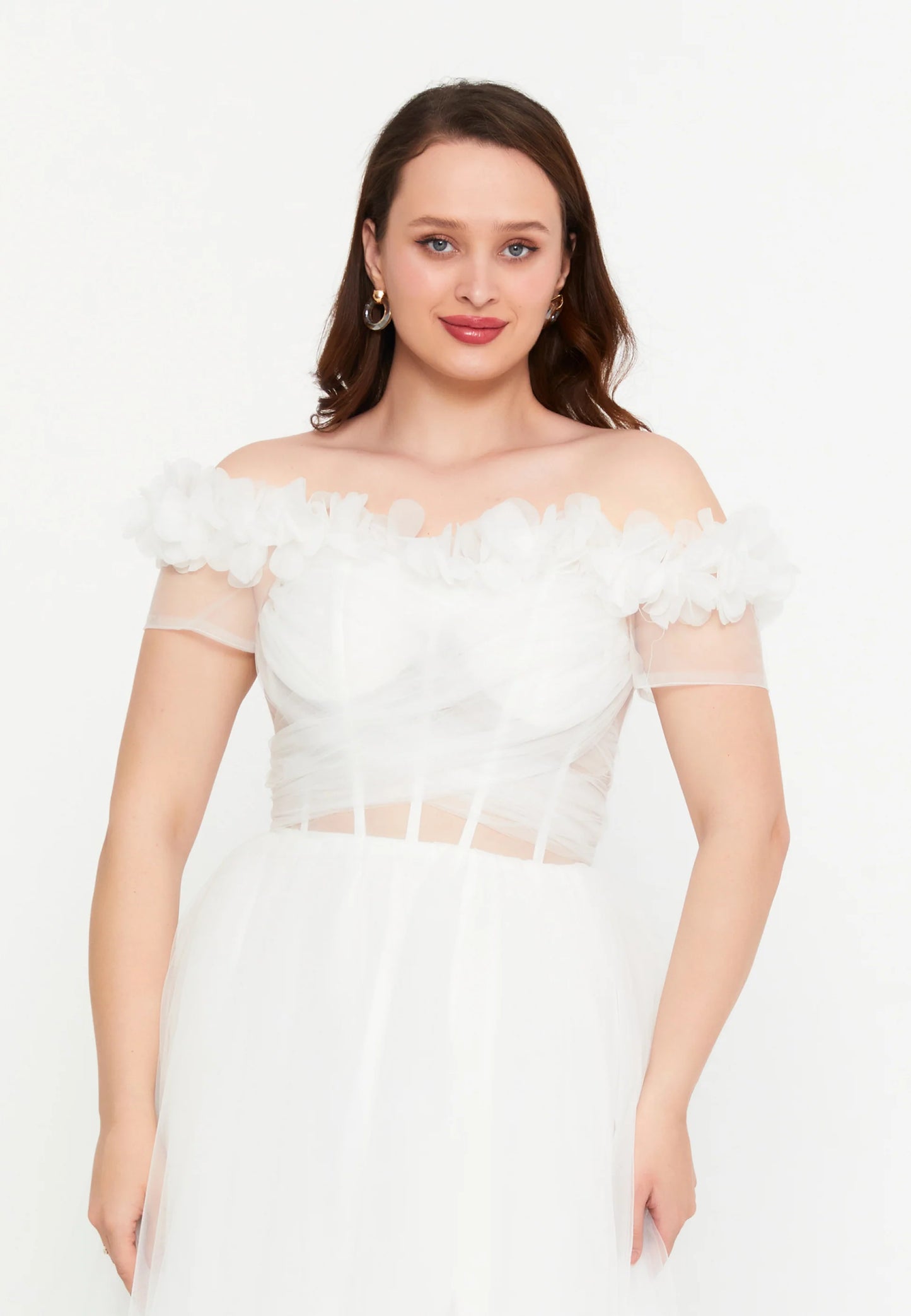 Off Shoulder Maxi Tulle A - Line Regular Prom Dress Unit Price: $80