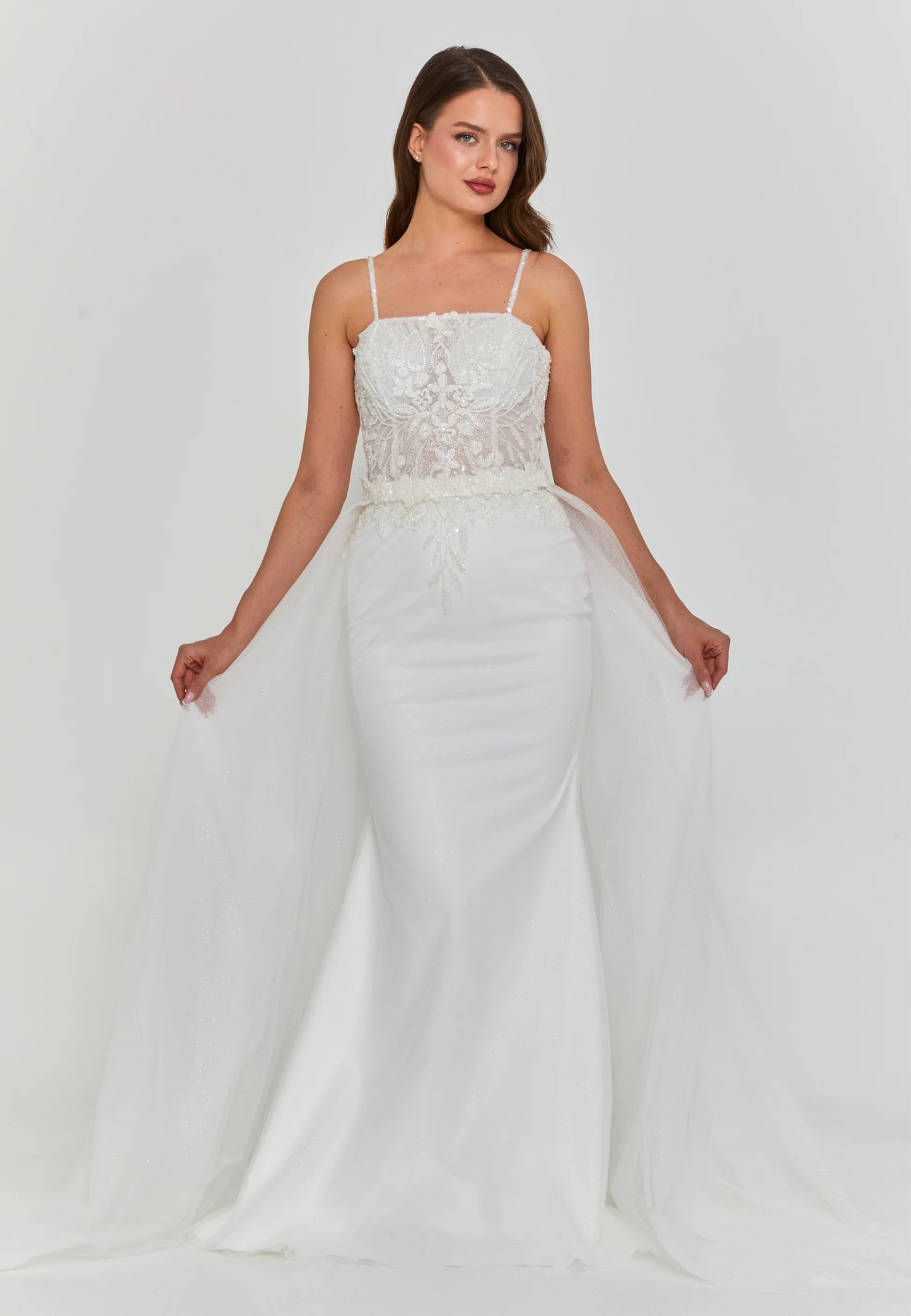 Sleeveless Maxi Tulle Regular Wedding Dress Unit Price: $365