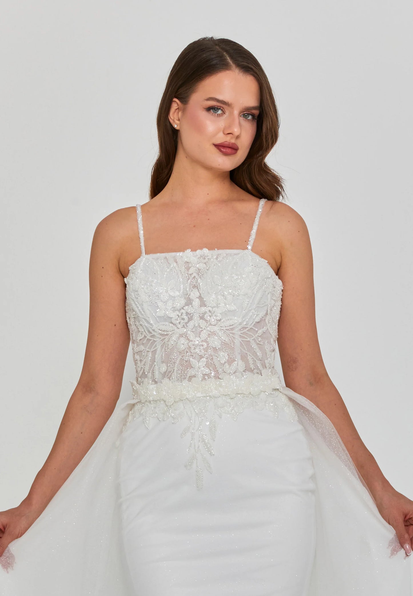 Sleeveless Maxi Tulle Regular Wedding Dress Unit Price: $365