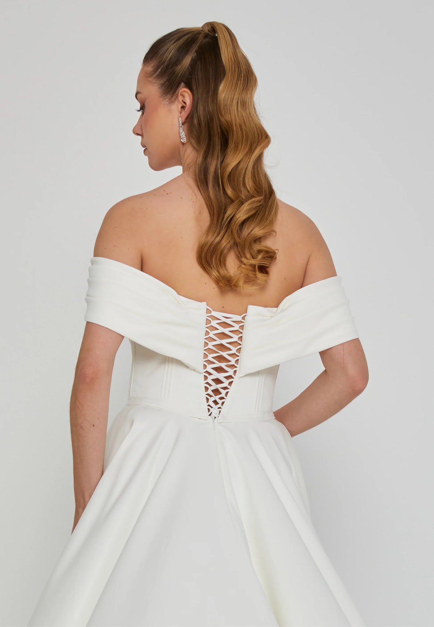 Off Shoulder Maxi Polyester Regular Wedding Dress Unit Price: $470