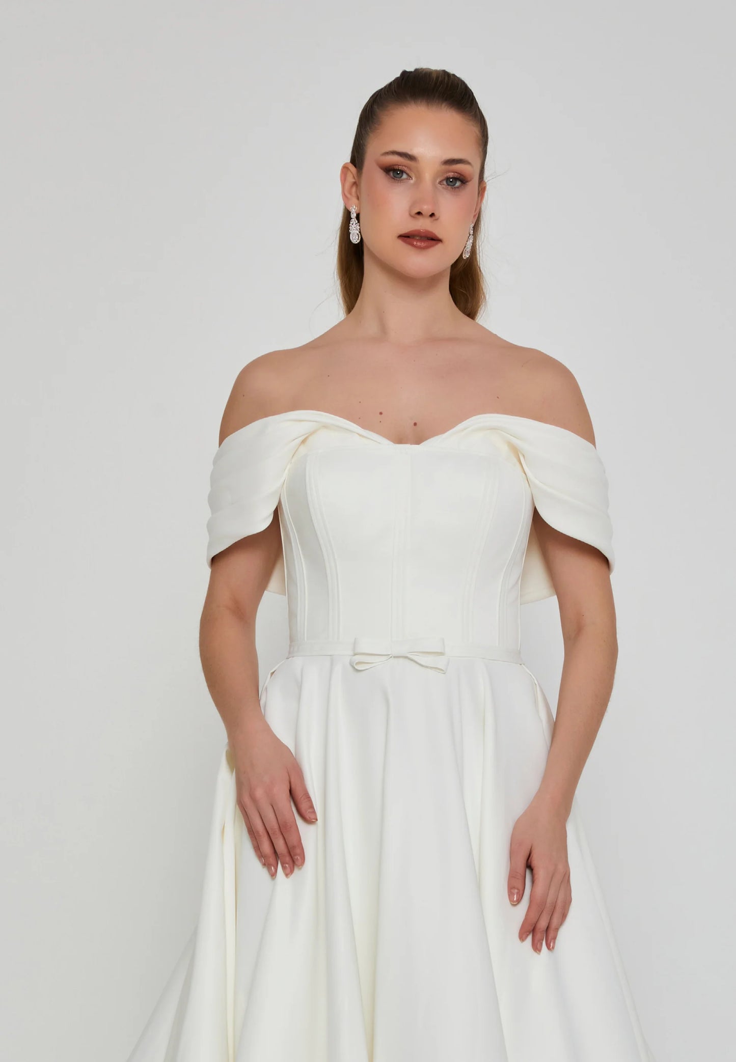 Off Shoulder Maxi Polyester Regular Wedding Dress Unit Price: $470