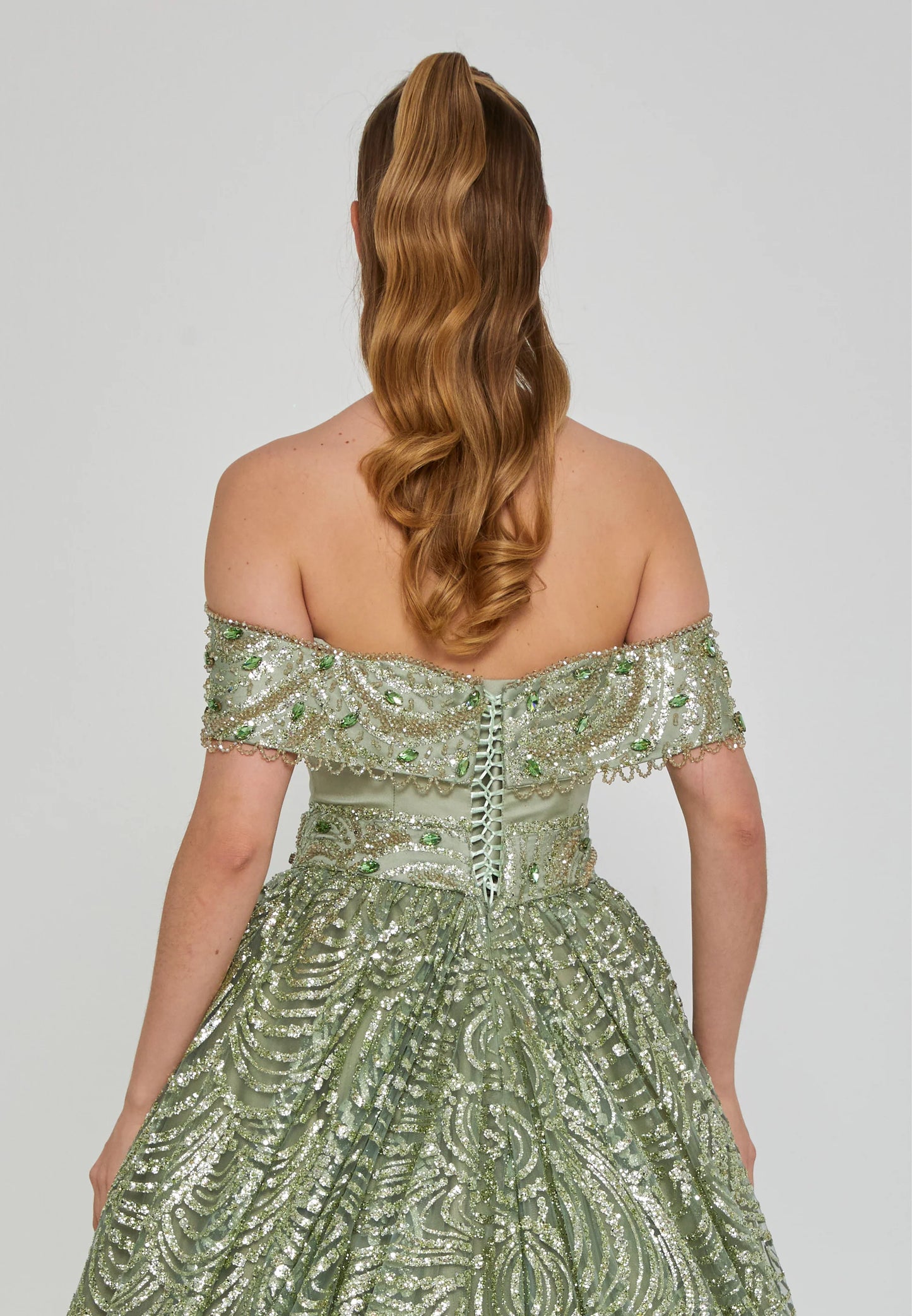 Off Shoulder Maxi Tulle Regular Engagement Dress Unit Price: $250