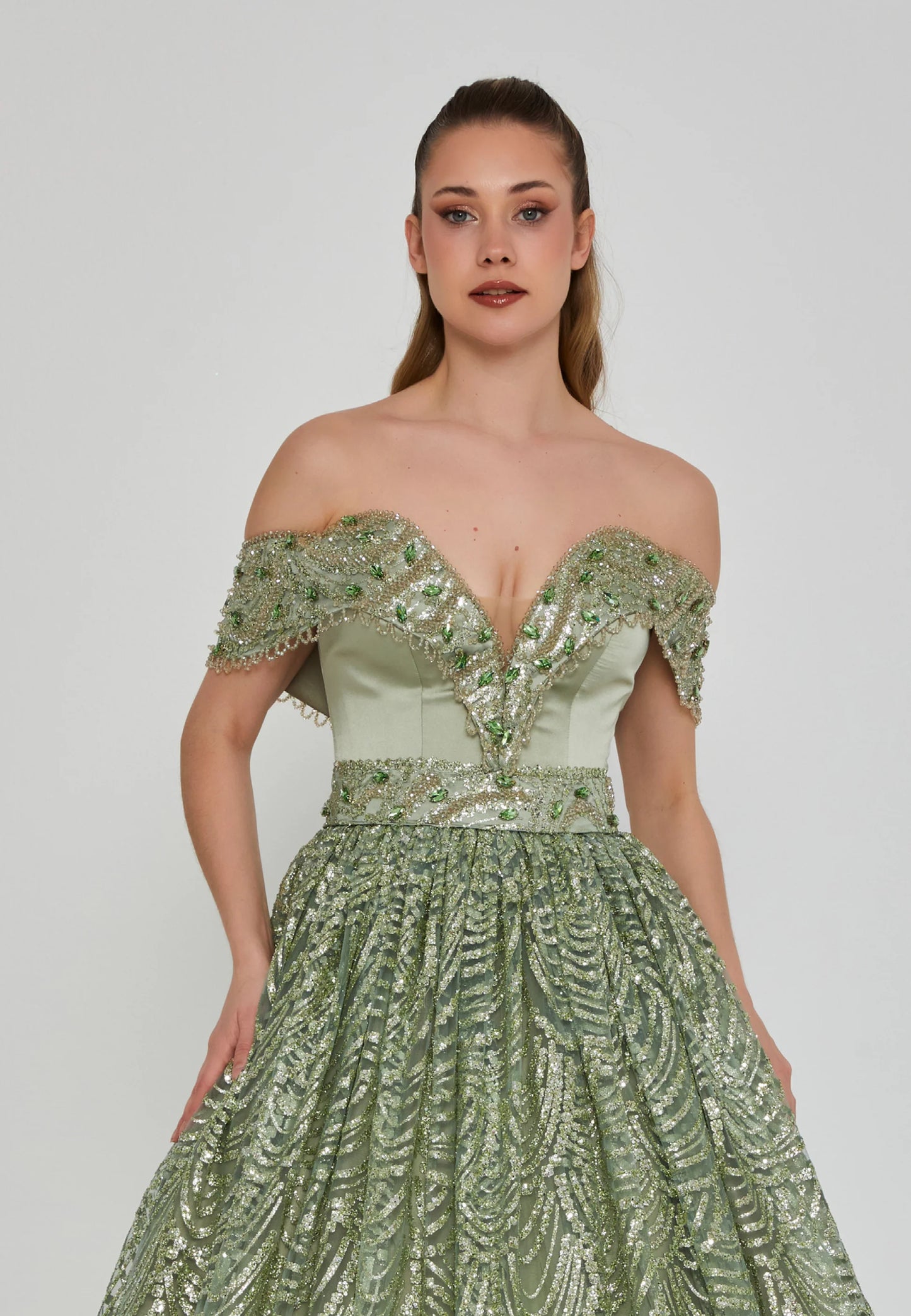 Off Shoulder Maxi Tulle Regular Engagement Dress Unit Price: $250