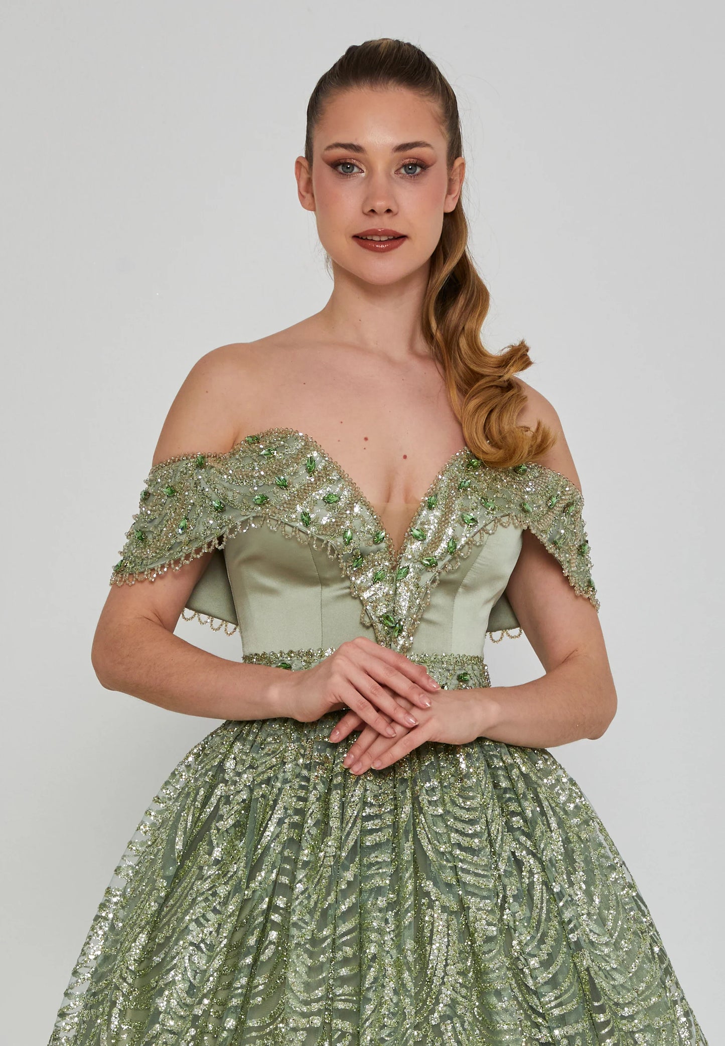 Off Shoulder Maxi Tulle Regular Engagement Dress Unit Price: $250