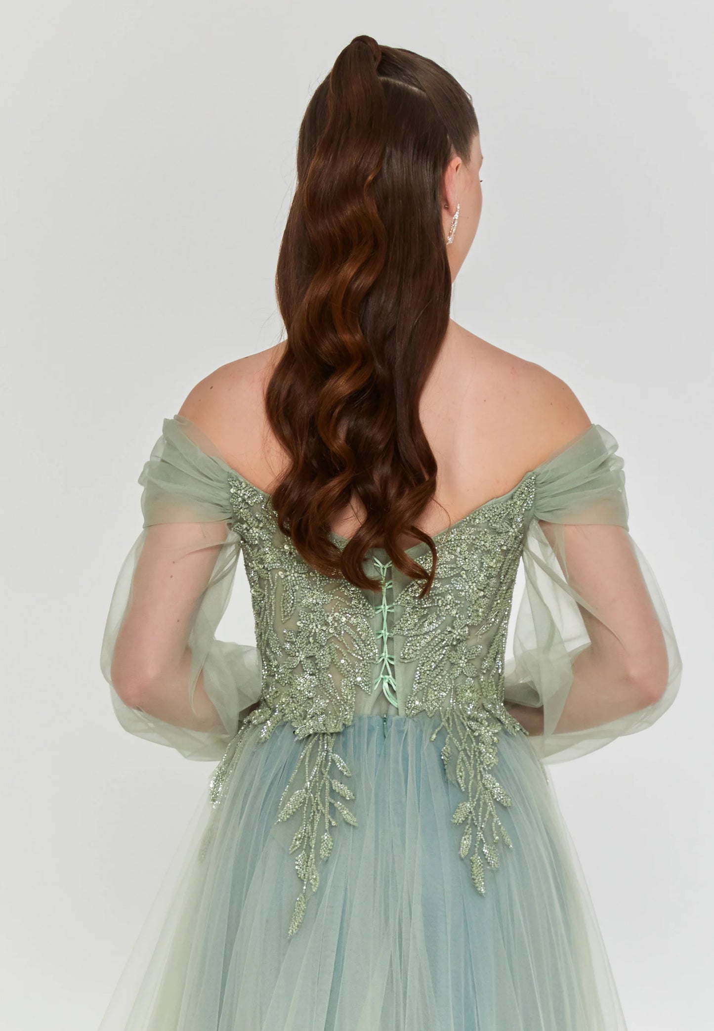 Off Shoulder Maxi Tulle Regular Engagement Dress Unit Price: $325
