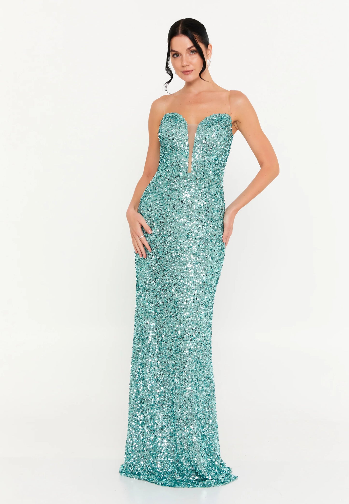 Strapless Maxi Sequin Mermaid Regular Wedding Guest Dress Unit Price: $64