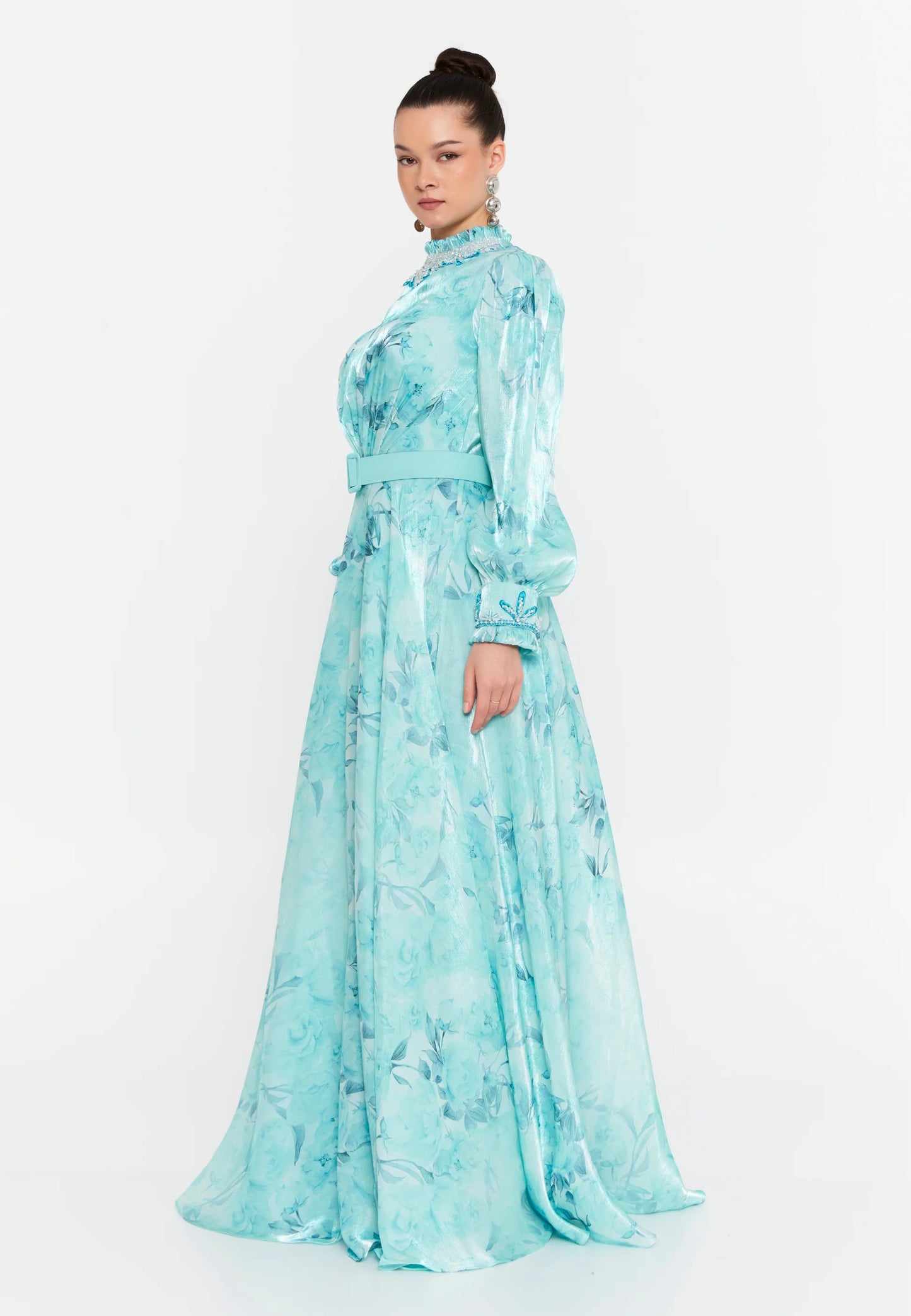 Long Sleeve Maxi Chiffon Column Regular Wedding Guest Dress Unit Price: $115