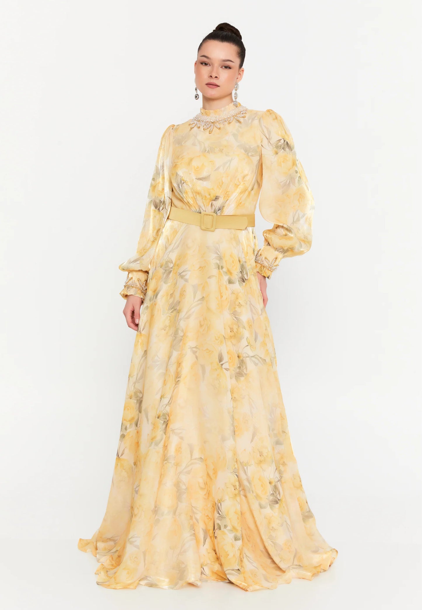 Long Sleeve Maxi Chiffon Column Regular Wedding Guest Dress Unit Price: $115