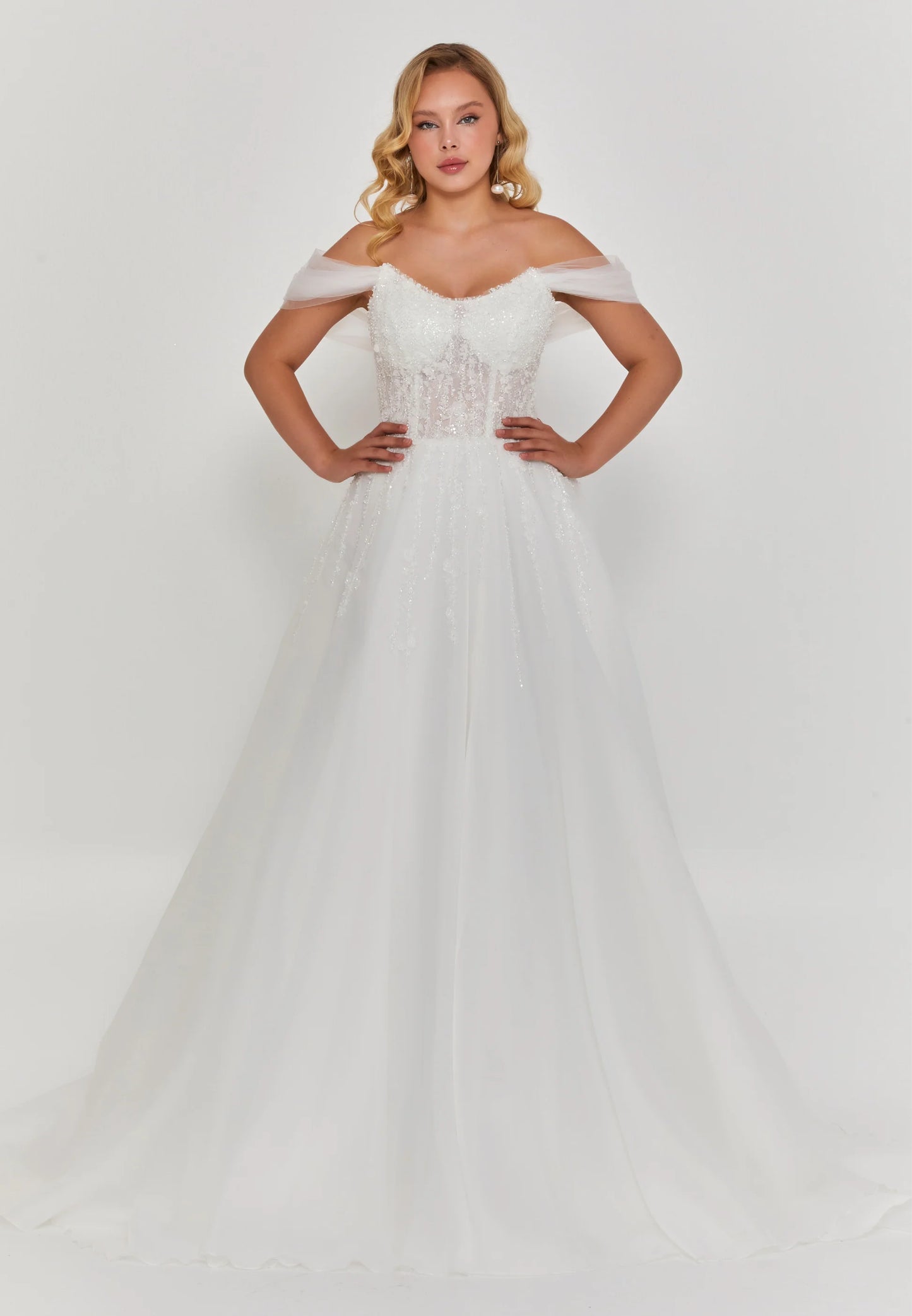 Off Shoulder Maxi Polyester Regular Wedding Dress Unit Price: $300