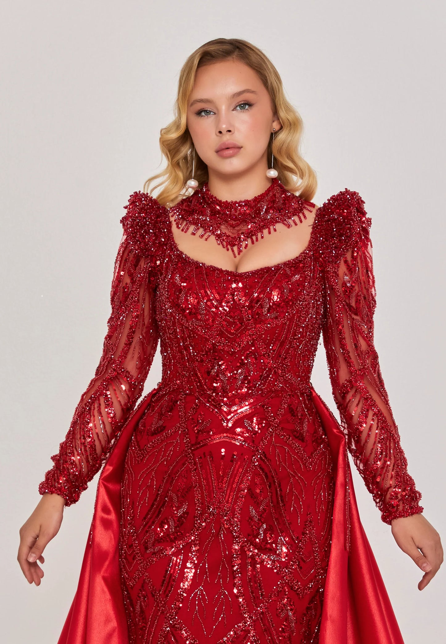 Long Sleeve Maxi Tulle Regular Engagement Dress Unit Price: $690