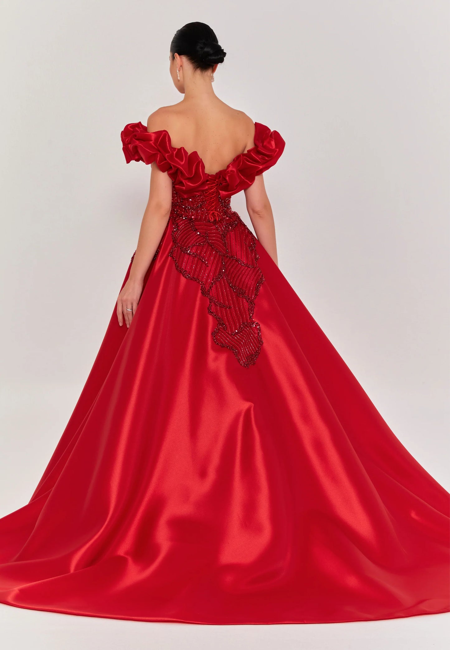 Off Shoulder Maxi Tulle Regular Engagement Dress Unit Price: $620