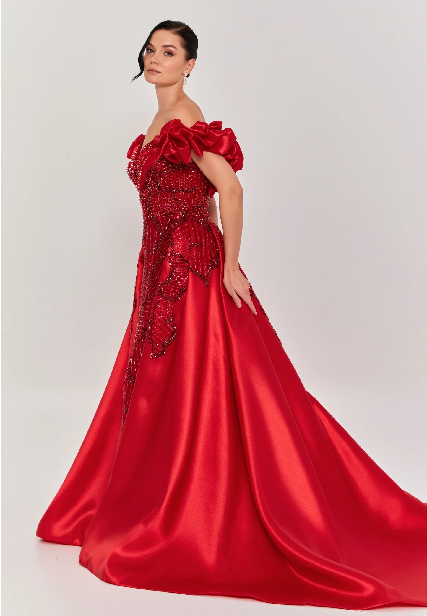 Off Shoulder Maxi Tulle Regular Engagement Dress Unit Price: $620