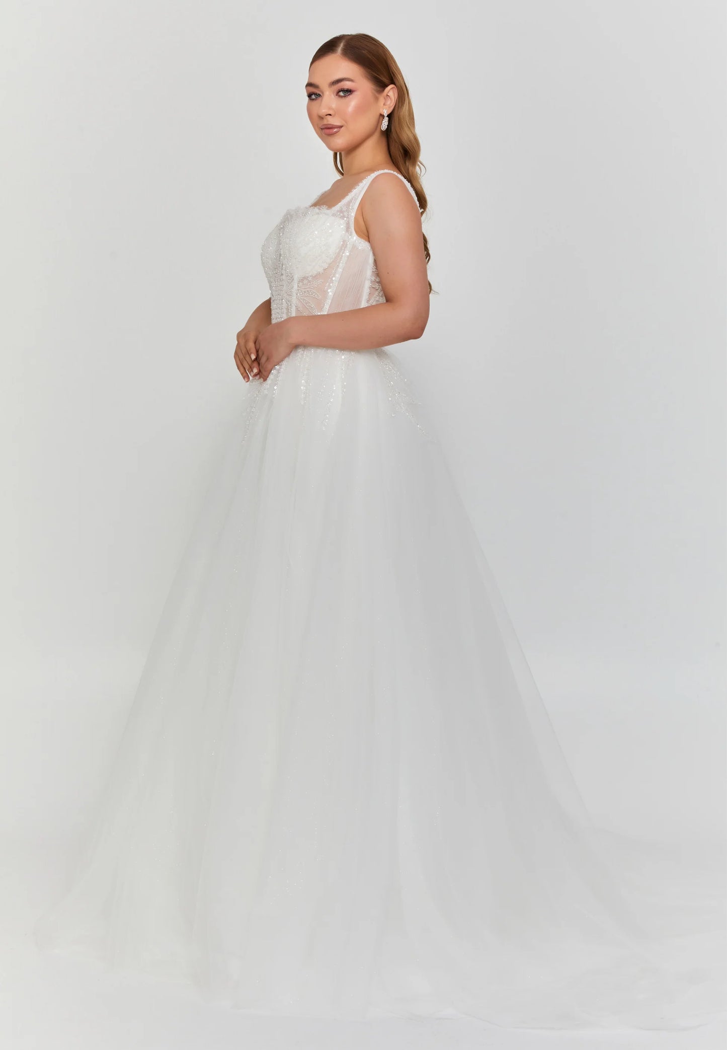 Sleeveless Maxi Tulle Regular Wedding Dress Unit Price: $275