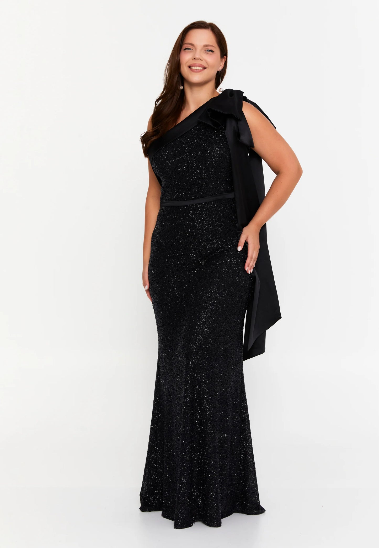 One Shoulder Maxi Lycra Mermaid Plus Size Wedding Guest Dress Unit Price: $75
