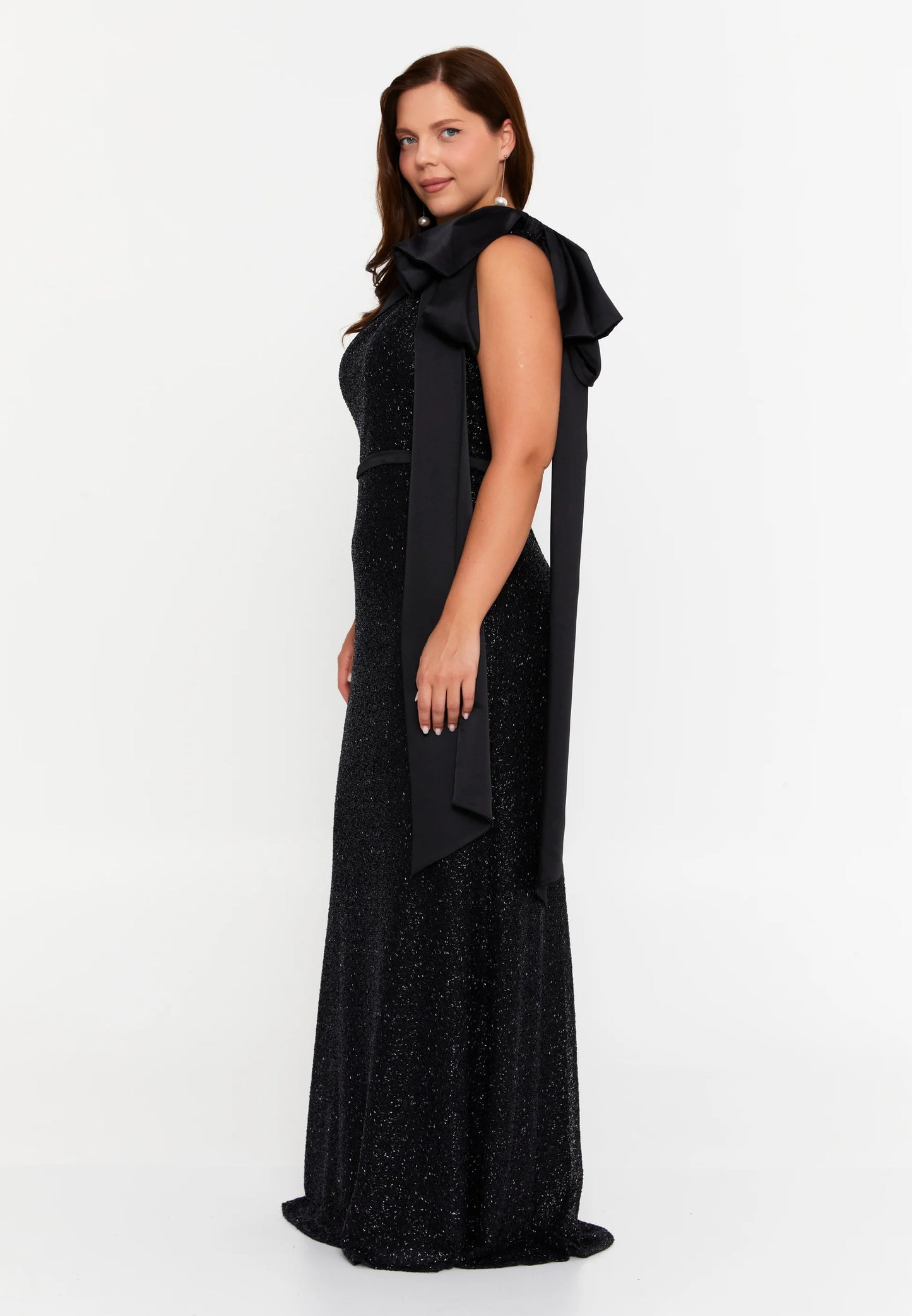 One Shoulder Maxi Lycra Mermaid Plus Size Wedding Guest Dress Unit Price: $75