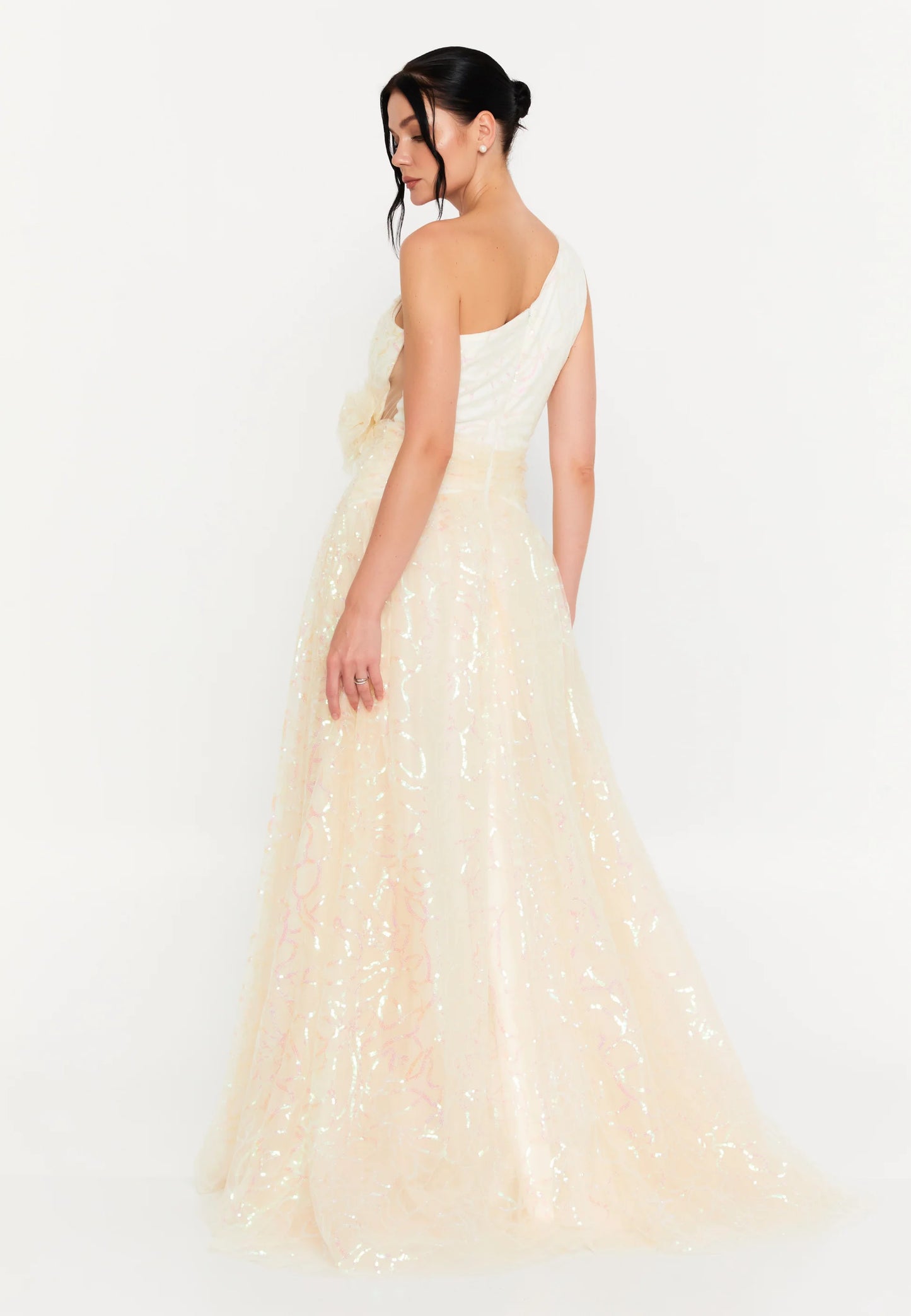 One Shoulder Maxi Tulle A - Line Regular Prom Dress Unit Price: $110