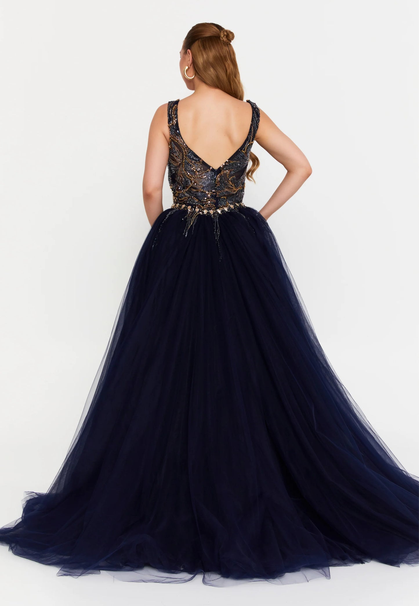 Sleeveless Maxi Tulle Mermaid Regular Prom Dress Unit Price: $245