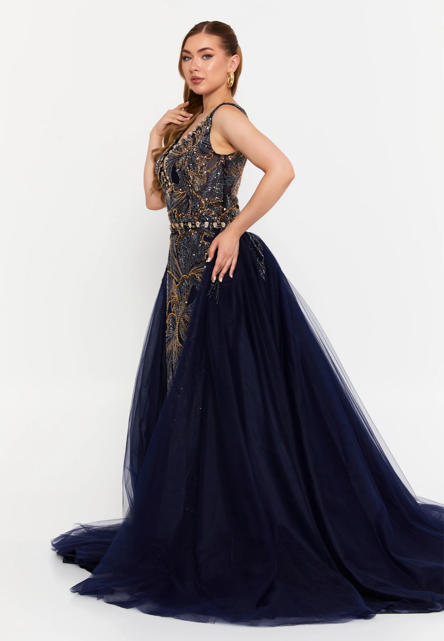 Sleeveless Maxi Tulle Mermaid Regular Prom Dress Unit Price: $245