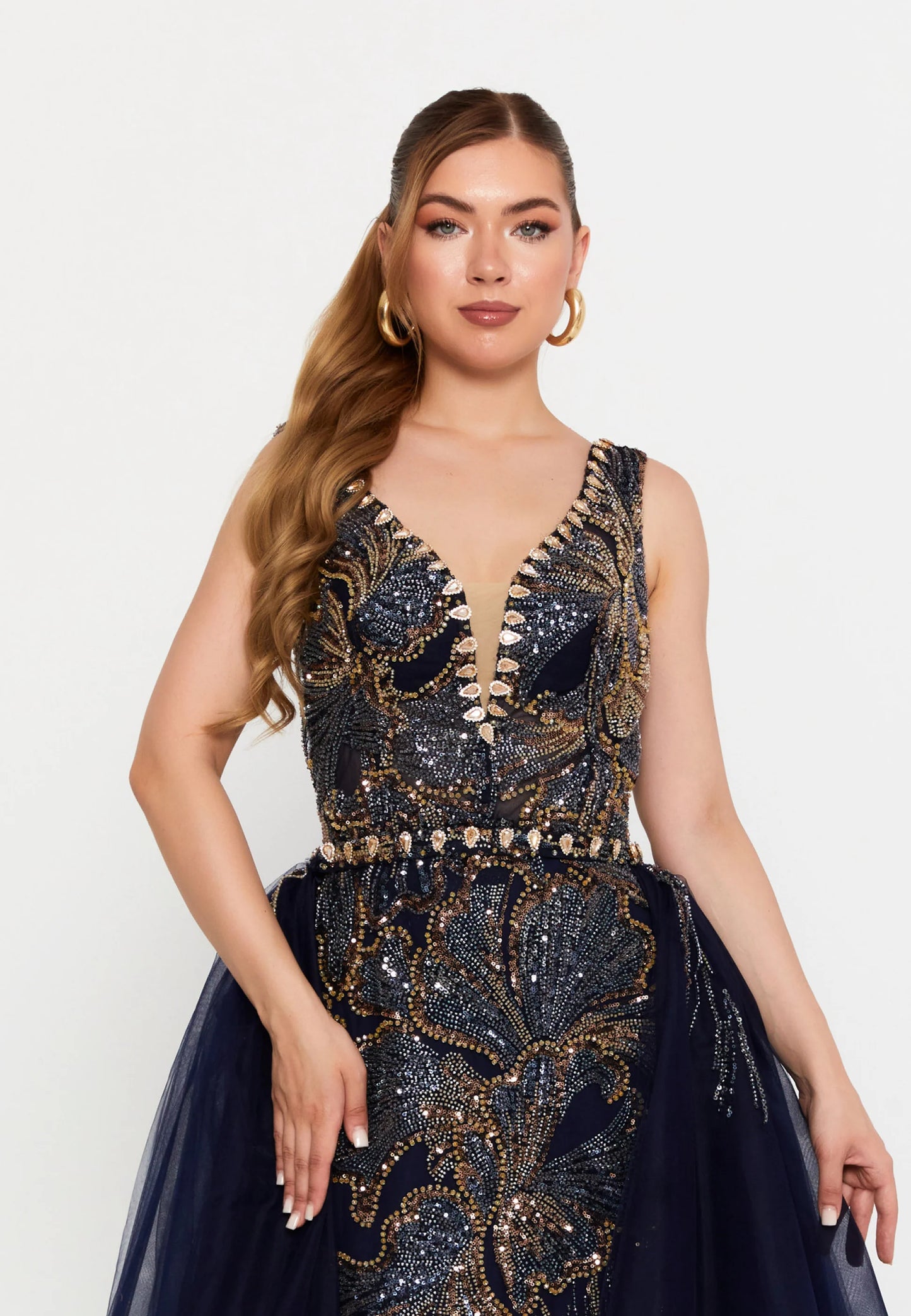 Sleeveless Maxi Tulle Mermaid Regular Prom Dress Unit Price: $245