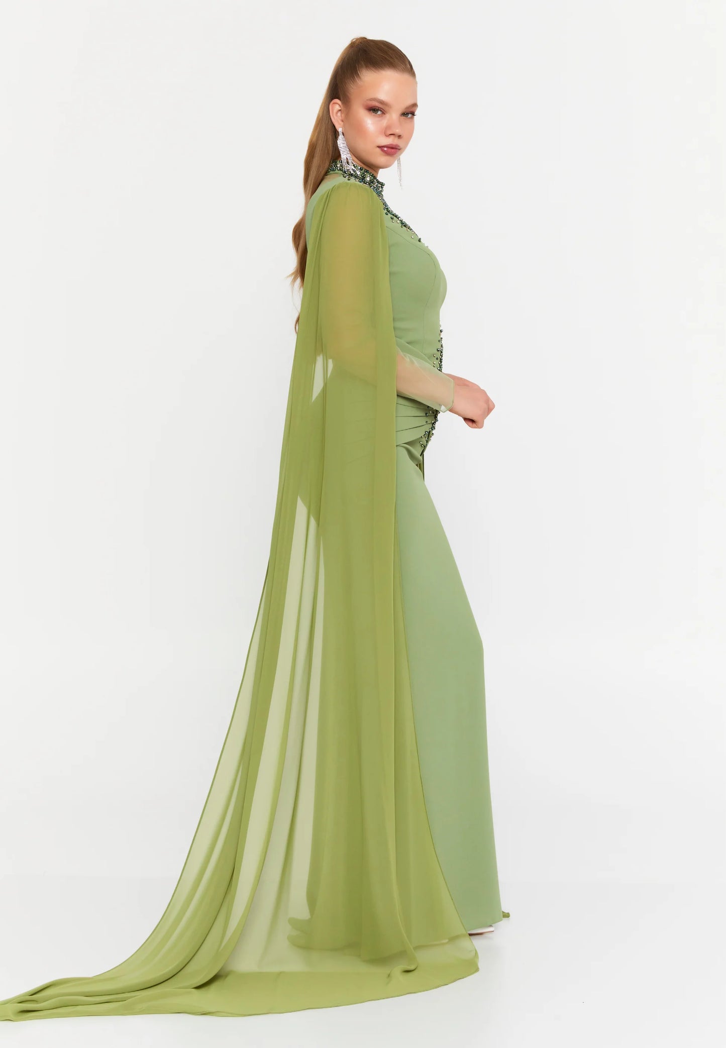 Long Sleeve Maxi Viscose Mermaid Regular Wedding Guest Dress Unit Price: $145