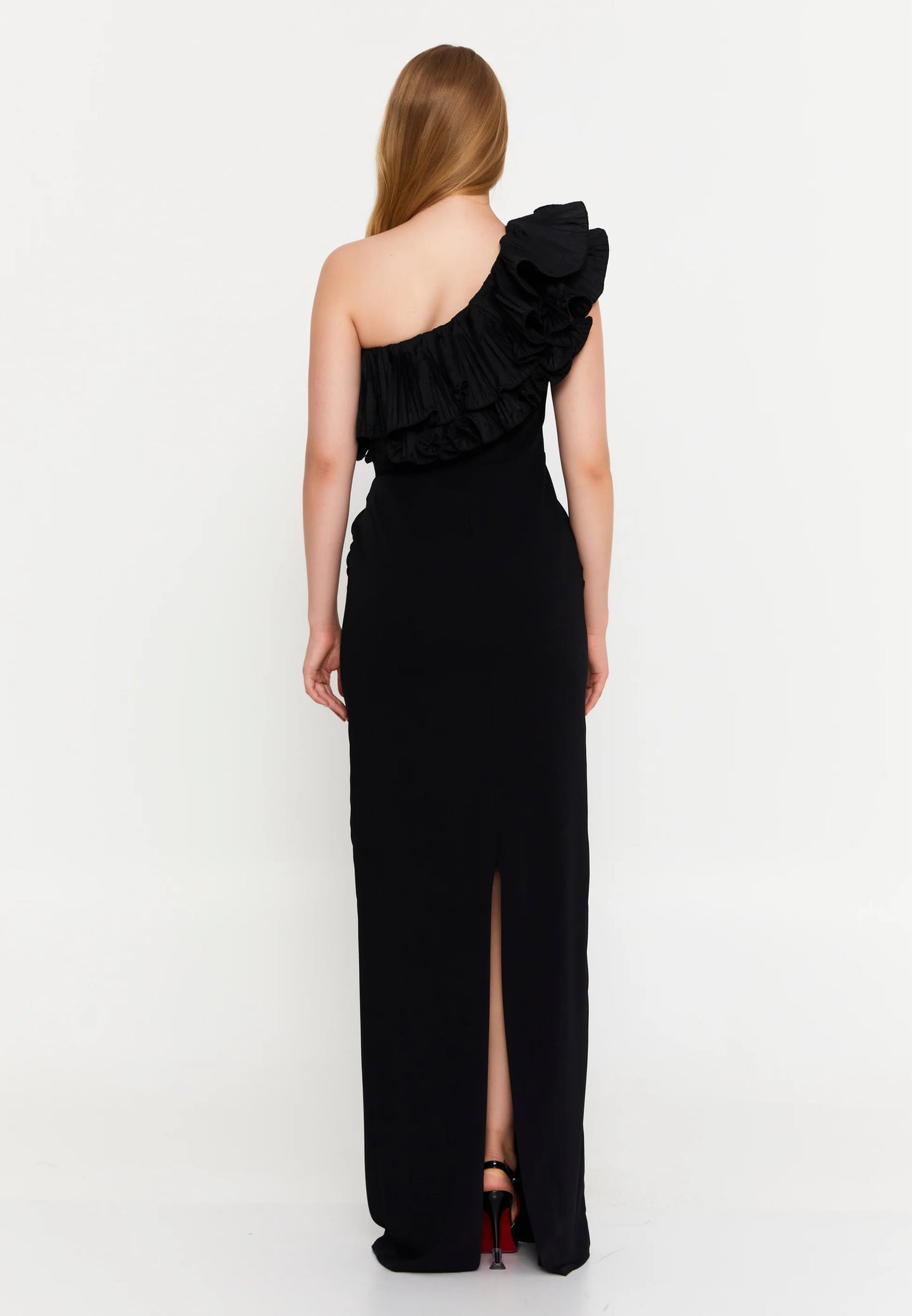 One Shoulder Maxi Viscose Column Regular Wedding Guest Dress Unit Price: $56
