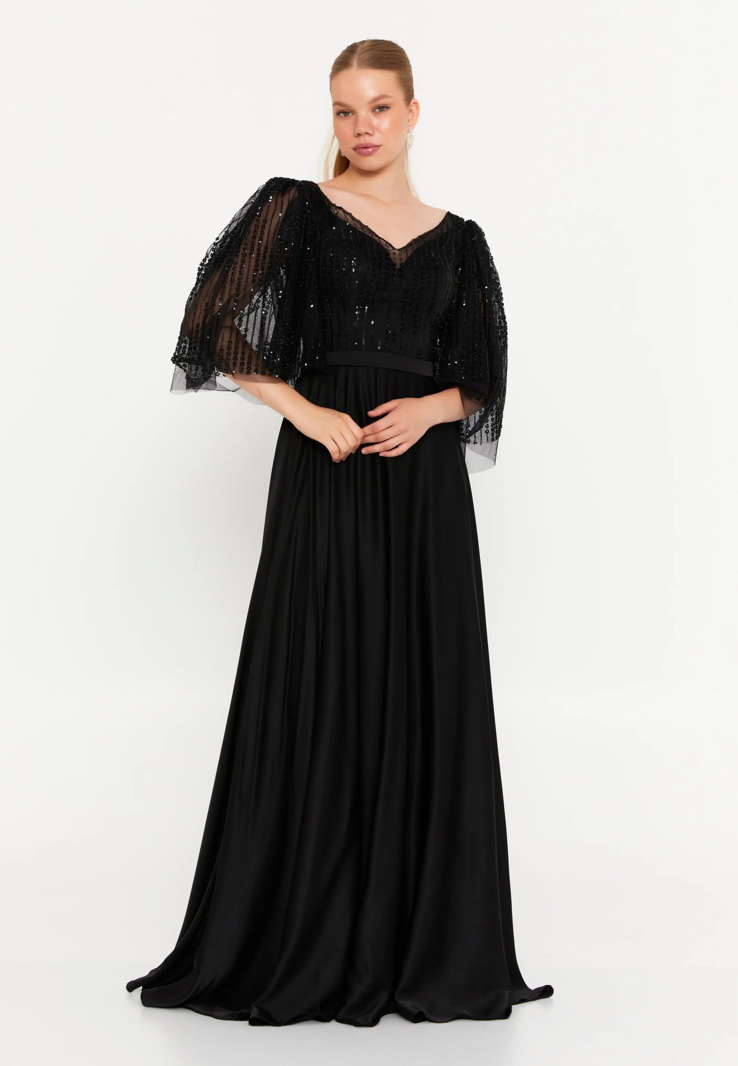 Sleeveless Maxi Satin Column Regular Wedding Guest Dress Unit Price: $47