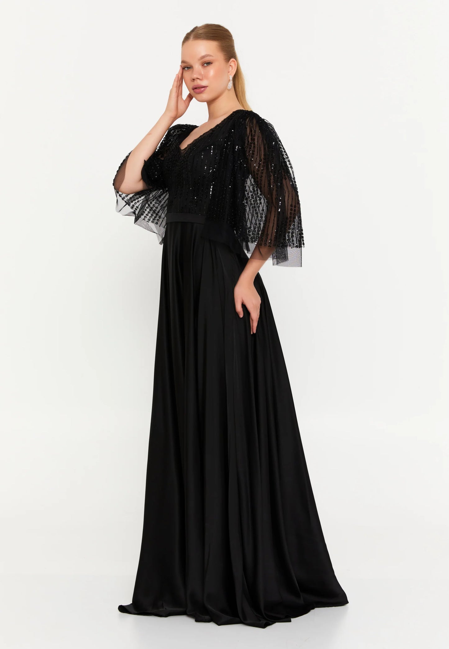 Sleeveless Maxi Satin Column Regular Wedding Guest Dress Unit Price: $47