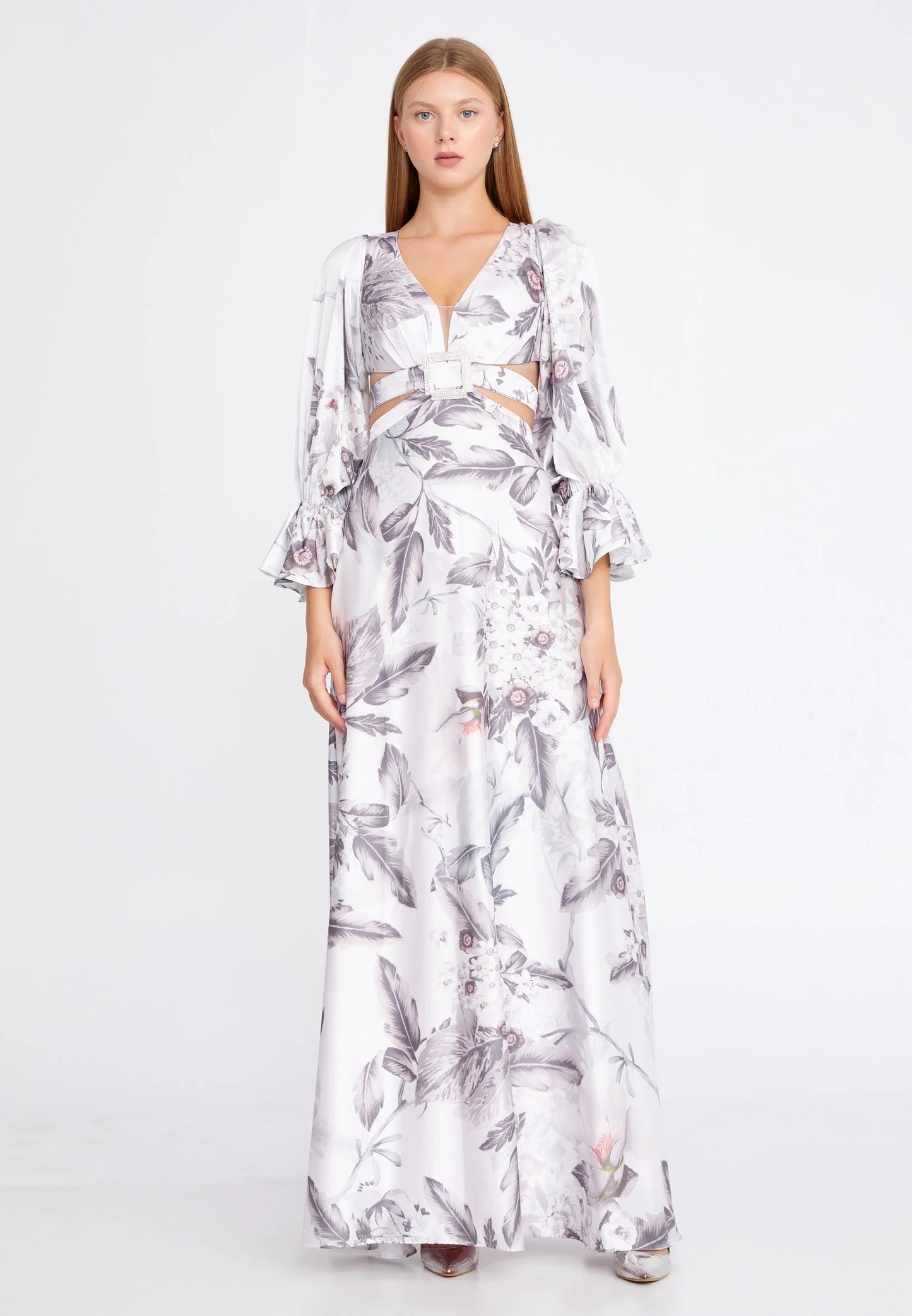 Long Sleeve Maxi Satin Column Regular Wedding Guest Dress Unit Price: $37
