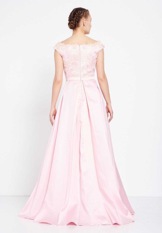 Sleeveless Maxi Satin A - Line Regular Prom Dress Unit Price: $32