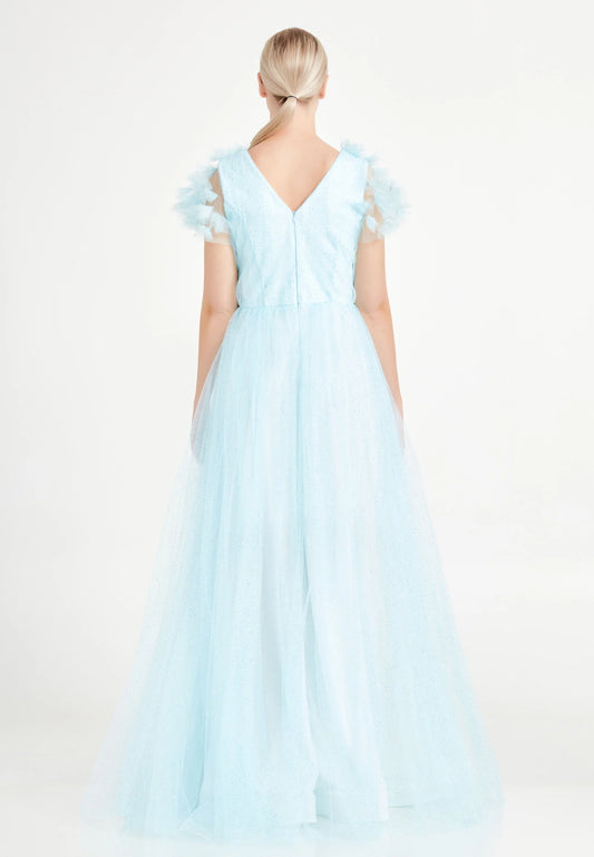 Sleeveless Maxi Tulle A - Line Regular Prom Dress Unit Price: $52