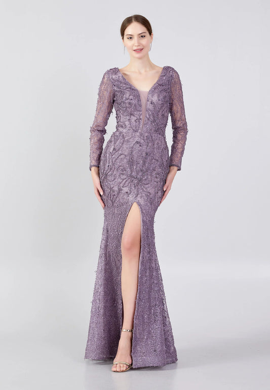 Long Sleeve Maxi Lace Mermaid Regular Prom Dress Unit Price: $40