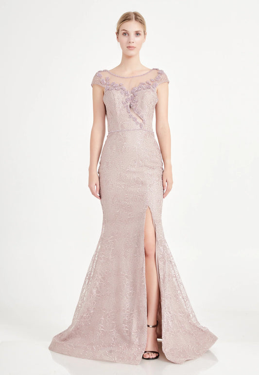 Short Sleeve Maxi Tulle Mermaid Regular Prom Dress Unit Price: $40