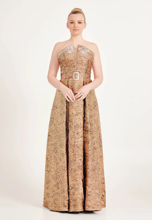 Strapless Maxi Tulle A - Line Plus Size Prom Dress Unit Price: $49