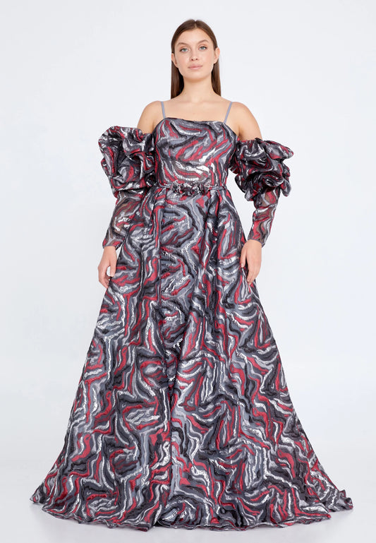 Off Shoulder Maxi Tulle Gown Regular Prom Dress Unit Price: $80