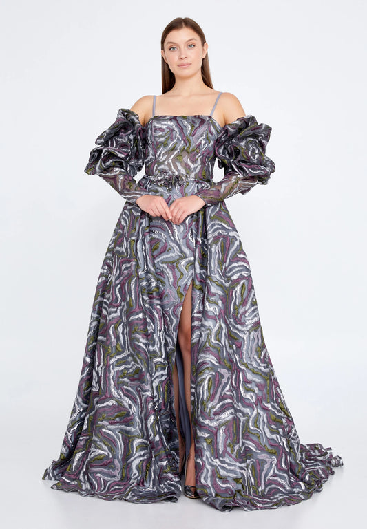 Off Shoulder Maxi Tulle Gown Regular Prom Dress Unit Price: $80