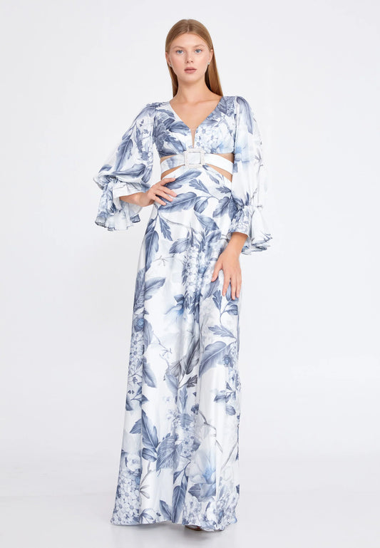 Long Sleeve Maxi Satin Column Regular Wedding Guest Dress Unit Price: $37