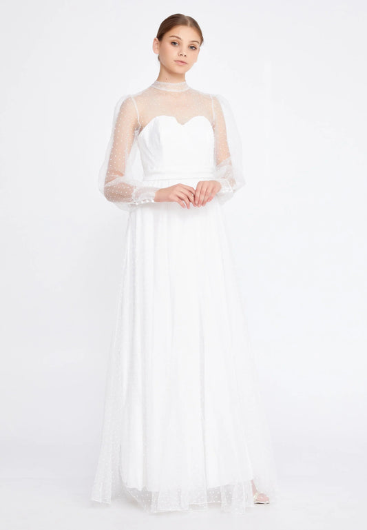 Long Sleeve Maxi Tulle Column Regular Prom Dress Unit Price: $29.00