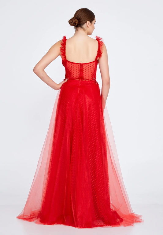 Sleeveless Maxi Tulle A - Line Regular Prom Dress Unit Price: $40