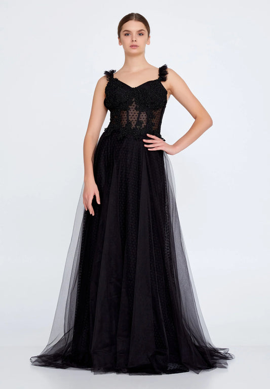 Sleeveless Maxi Tulle A - Line Regular Prom Dress Unit Price: $40