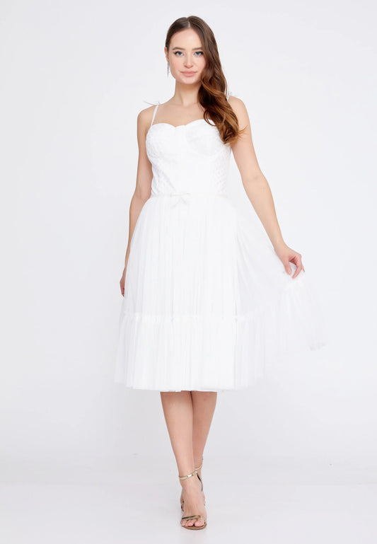 Sleeveless Midi Tulle Column Regular Wedding Guest Dress Unit Price: $43
