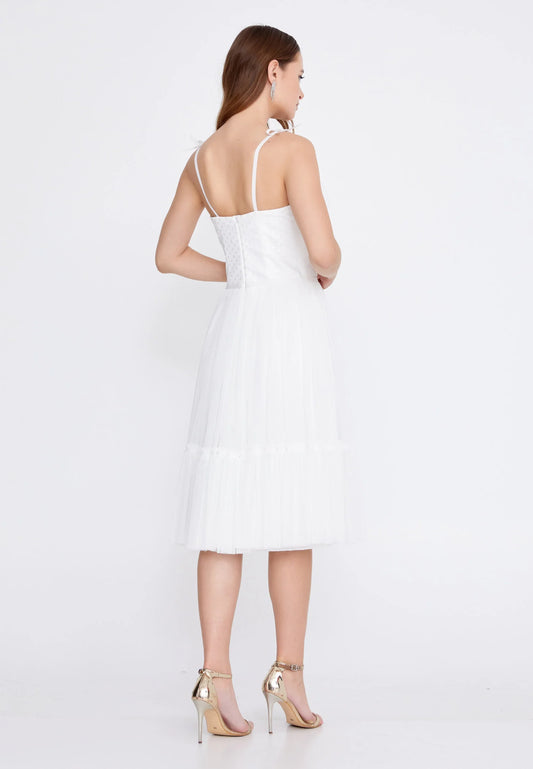 Sleeveless Midi Tulle Column Regular Wedding Guest Dress Unit Price: $43